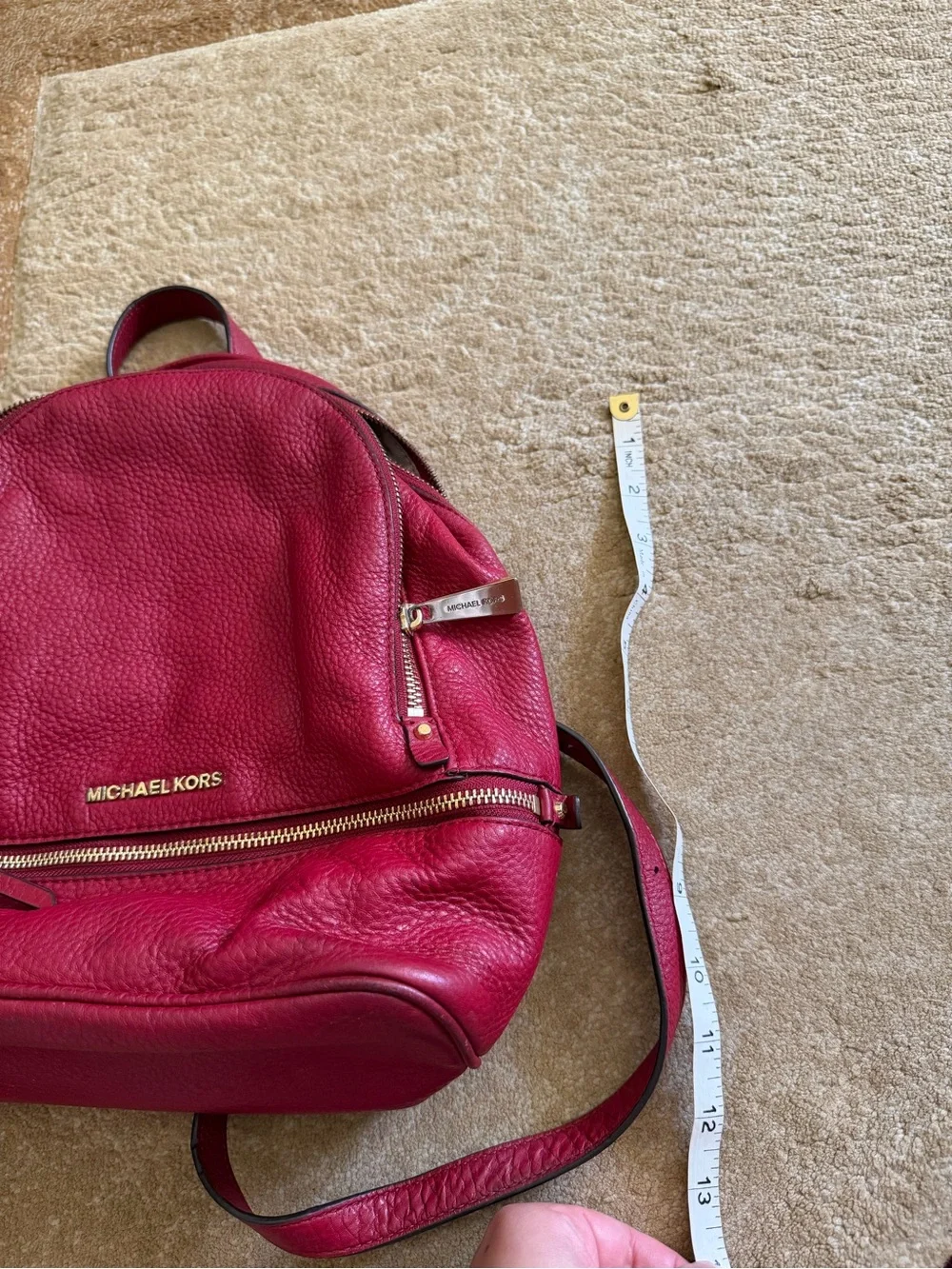 Michael Kors Red Leather Backpack
